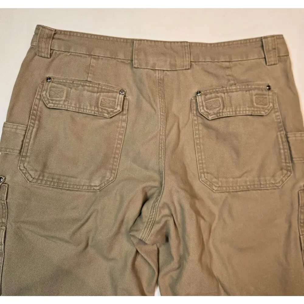 Duluth Trading Co Pants Mens 40x32 Khaki Tan Workwear Relaxed Fit Cargo READ - Picture 3 of 7